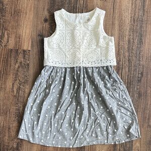 Charming Gray and ivory Kids Dress